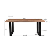 Eettafel Brix Eettafel Mangohout Naturel hout 200x100 cm 11995-Eettafels-Livingfurn