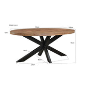 Eettafel Brix Eettafel Mangohout Naturel hout 210x100 cm-Eettafels-Livingfurn