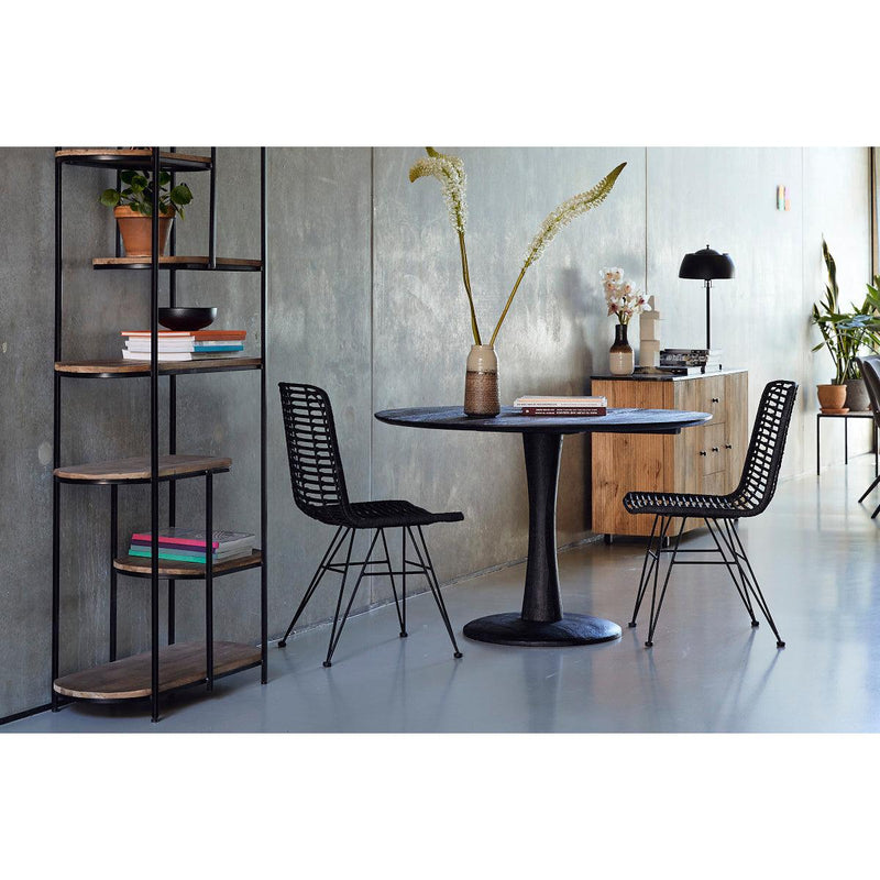 Eettafel Brix Eettafel Mangohout Zwart 120 cm 120x120x76 cm-Eettafels-Livingfurn
