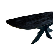 Eettafel Brix Eettafel Mangohout Zwart 220x100 cm-Eettafels-Livingfurn