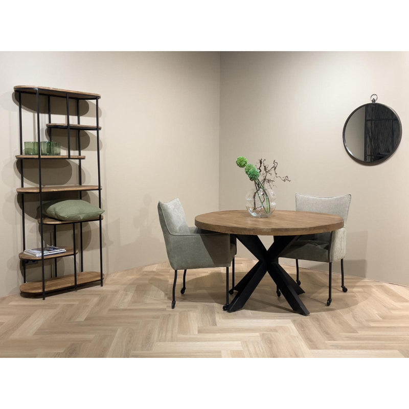 Eettafel Brix Eettafel Sturdy Mangohout Naturel hout 130 cm-Eettafels-Livingfurn