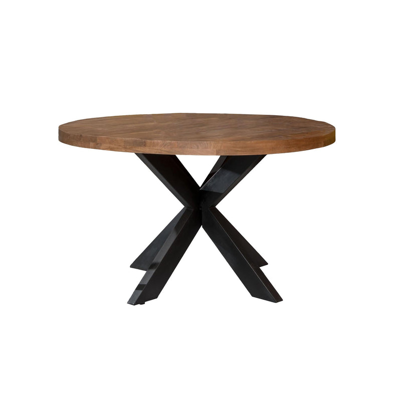 Eettafel Brix Eettafel Sturdy Mangohout Naturel hout 130 cm-Eettafels-Livingfurn