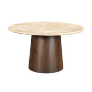 Eettafel Brix Valentino Mangohout Beige 130 cm-Eettafels-Livingfurn