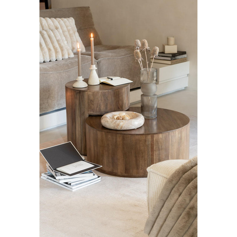 Eettafel Bruin Mangohout hout 75 cm 75x75x30 cm-Bijzettafels-J-Line