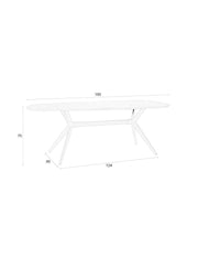 Eettafel Chase Organic Rectangular MDF Zwart 180x90 cm-Eettafels-Creating Home