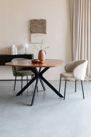 Eettafel Chase Organic Rond MDF Zwart 110x110 cm-Eettafels-Creating Home