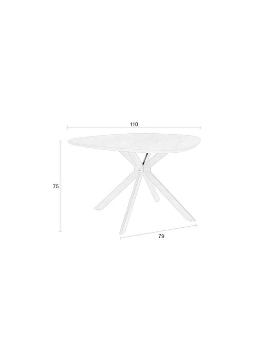 Eettafel Chase Table MDF, Metaal Beige 110x110, sfeerbeeld 8