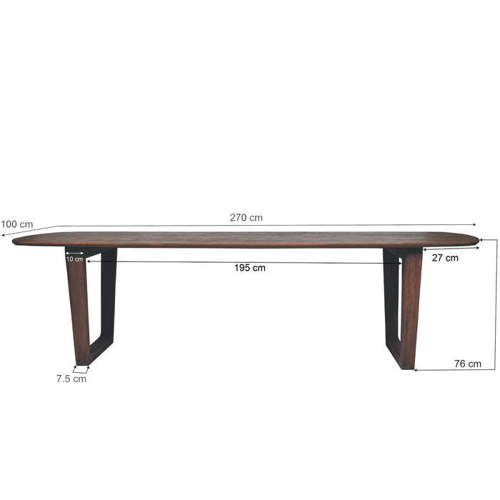 Eettafel Cortez Mangohout Bruin 100x270 cm-Eettafels-Livingfurn