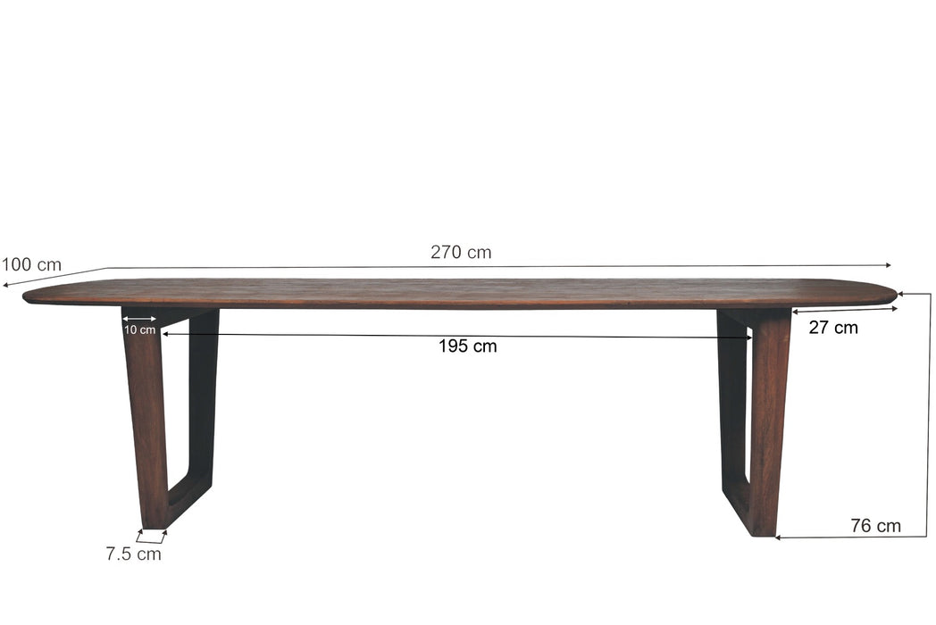 Eettafel Cortez Mangohout Bruin 270x100 cm-Eettafels-Livingfurn