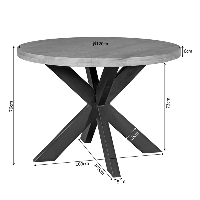 Eettafel Dakota | 120 cm | Rond-Eettafels-Creating Home