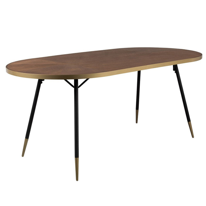 Eettafel Denise Oval 180 Ash veneer Zwart 90x180 cm-Eettafels-Creating Home