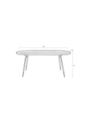 Eettafel Denise Oval 180 Ash veneer Zwart 90x180 cm-Eettafels-Creating Home