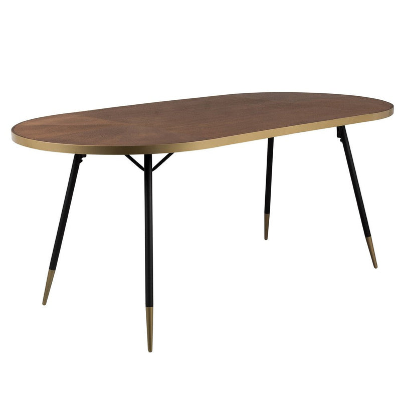 Eettafel Denise Oval 180 Ash veneer Zwart 90x180 cm-Eettafels-Creating Home