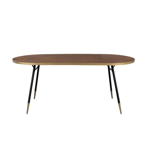 Eettafel Denise Oval 180 Ash veneer Zwart 90x180 cm-Eettafels-Creating Home