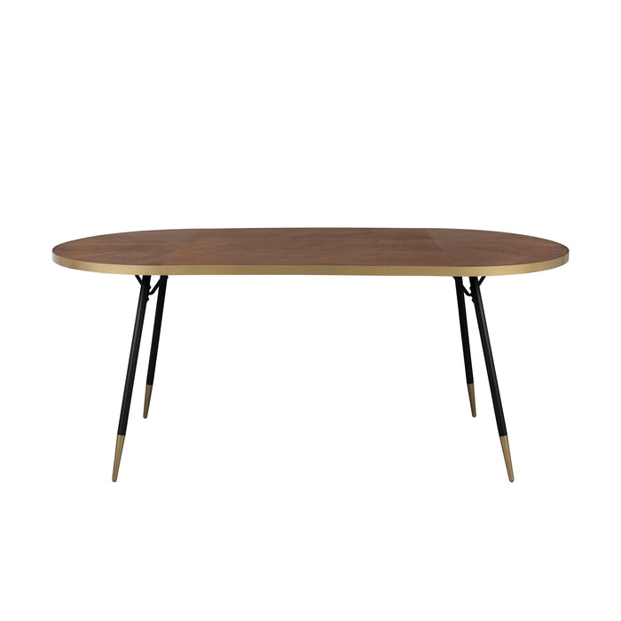 Eettafel Denise Oval 180 Ash veneer Zwart 90x180 cm-Eettafels-Creating Home