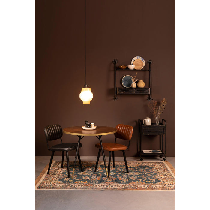 Eettafel Denise Rond Ash veneer Zwart Ø91x75 cm-Eettafels-Creating Home