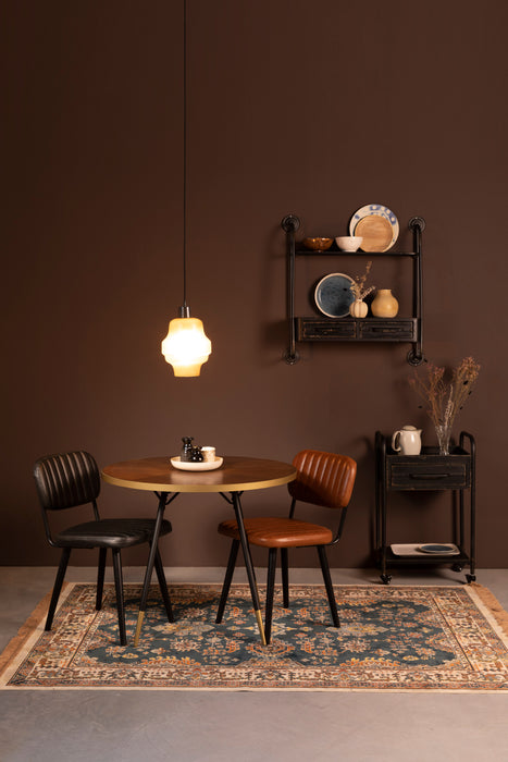 Eettafel Denise Rond Ash veneer Zwart Ø91x75 cm-Eettafels-Creating Home
