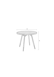 Eettafel Denise Rond Ash veneer Zwart Ø91x75 cm-Eettafels-Creating Home