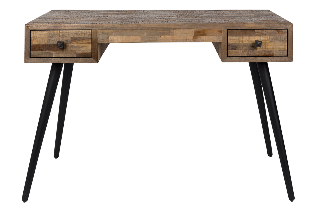 Eettafel Desk Leo Teak Hout Zwart 113x55.5 cm-Eettafels-Creating Home