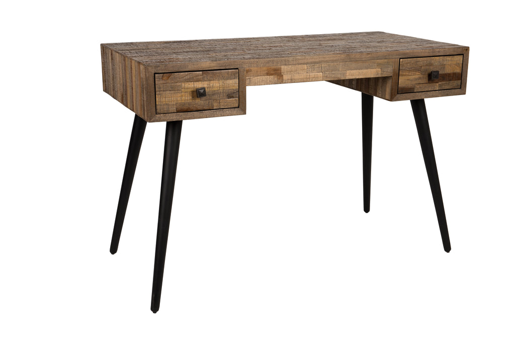 Eettafel Desk Leo Teak Hout Zwart 113x55.5 cm-Eettafels-Creating Home
