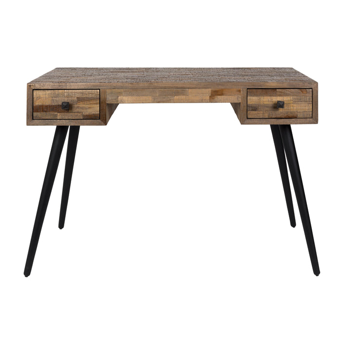 Eettafel Desk Leo Teak Hout Zwart 113x55.5 cm-Eettafels-Creating Home