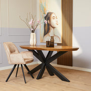 Eettafel Eetkamertafel Brandy Ovaal 160 cm 160x90x76 cm-Eettafels-Starfurn