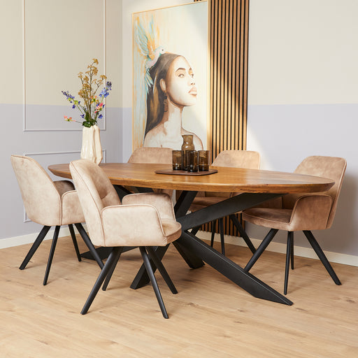 Eettafel Eetkamertafel Brandy Ovaal 210 cm 210x100x76 cm-Eettafels-Starfurn
