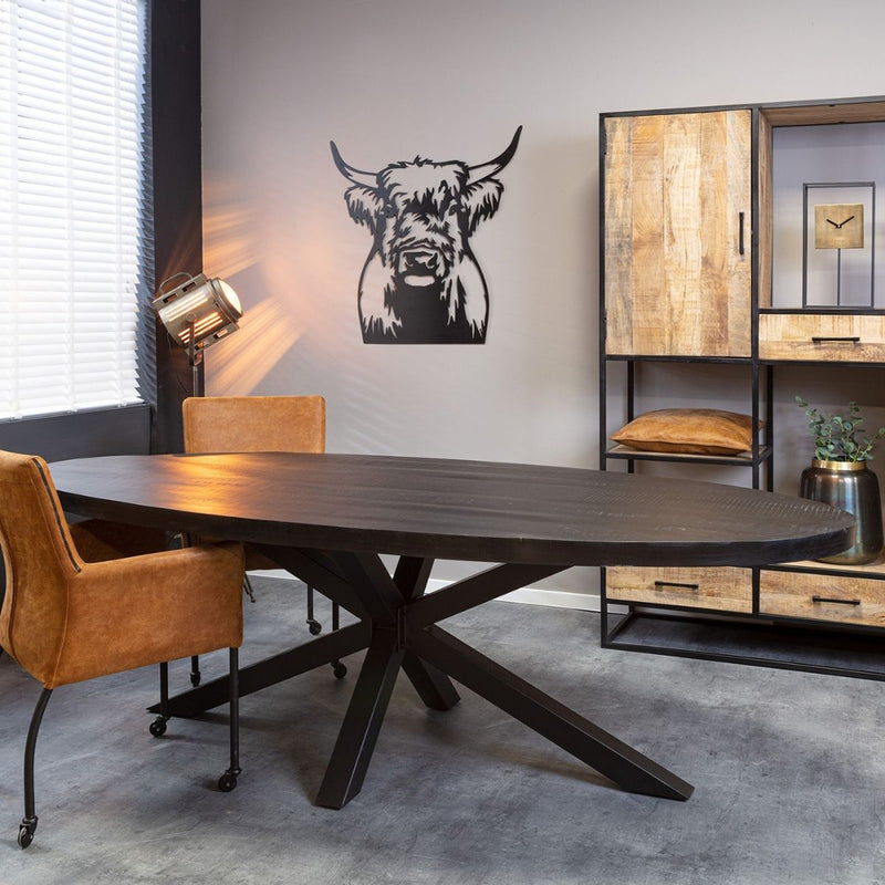 Eettafel Eetkamertafel Denver Zwart Ovaal 300 cm 300x120x76 cm-Eettafels-Starfurn