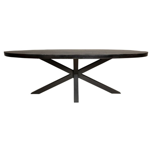 Eettafel Eetkamertafel Denver Zwart Ovaal 300 cm 300x120x76 cm-Eettafels-Starfurn