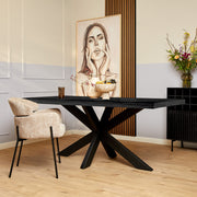 Eettafel Eetkamertafel Denver Zwart Rechthoek 200 cm-Eettafels-Starfurn