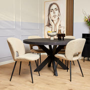 Eettafel Eetkamertafel Denver Zwart Rond 110 cm 110x110x76 cm-Eettafels-Starfurn