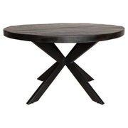 Eettafel Eetkamertafel Denver Zwart Rond 110 cm 110x110x76 cm-Eettafels-Starfurn