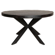 Eettafel Eetkamertafel Denver Zwart Rond 130 cm 130x130x76 cm-Eettafels-Starfurn