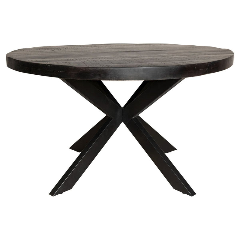 Eettafel Eetkamertafel Denver Zwart Rond 150 cm 150x150x76 cm-Eettafels-Starfurn