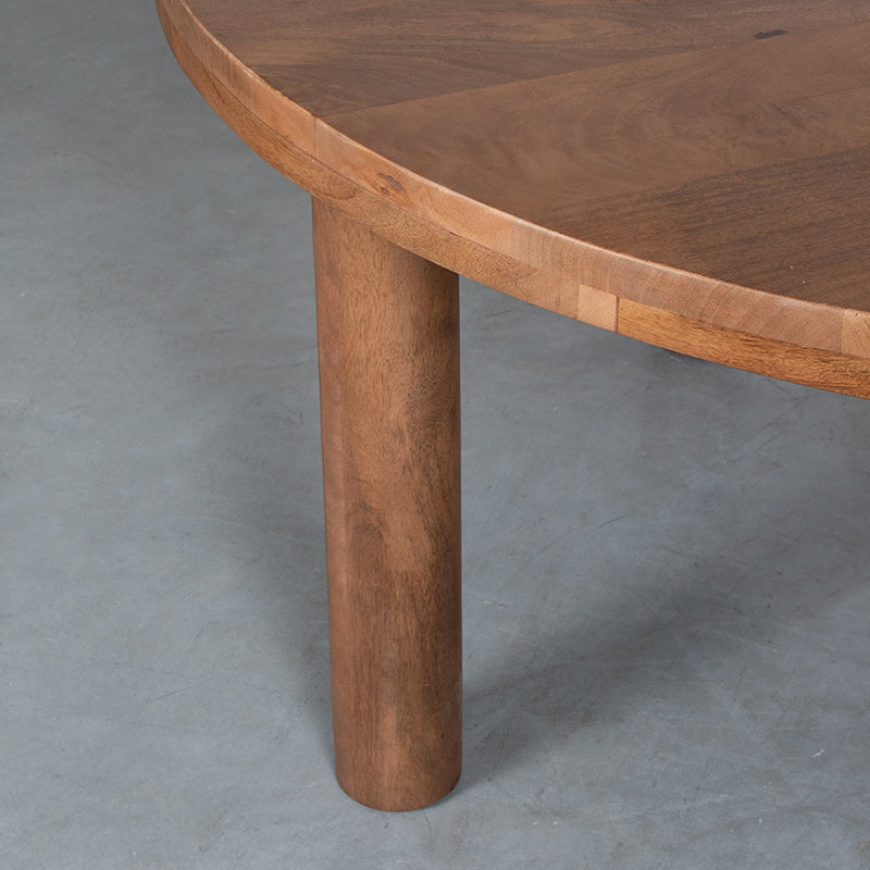 Eettafel Eetkamertafel Elly Nature Smooth Mangohout 140 cm Rond-Eettafels-LABEL51