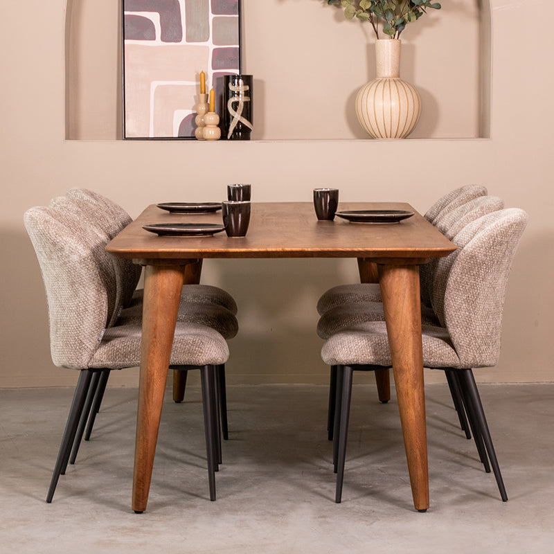 Eettafel Eetkamertafel Fly Nature Smooth Mangohout 220 cm-Eettafels-LABEL51