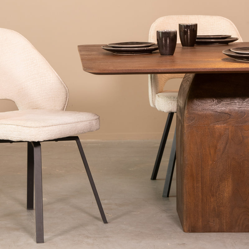 Eettafel Eetkamertafel Ingo Espresso Mangohout 130 cm Rond-Eettafels-LABEL51