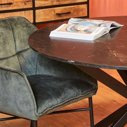 Eettafel Eetkamertafel Lynn Rond Zwart marmer 150 cm-Eettafels-Starfurn