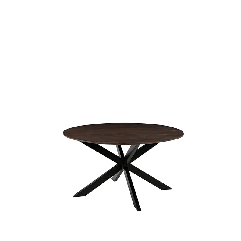 Eettafel Eetkamertafel Otis Espresso Mangohout 130 cm Rond-Eettafels-LABEL51