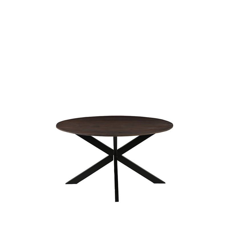 Eettafel Eetkamertafel Otis Espresso Mangohout 130 cm Rond-Eettafels-LABEL51