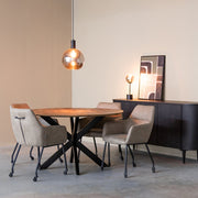 Eettafel Eetkamertafel Otis Nature Smooth Mangohout 140 cm Rond-Eettafels-LABEL51