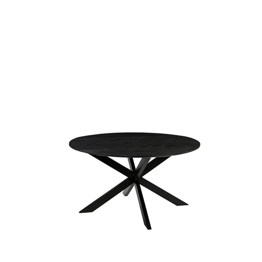 Eettafel Eetkamertafel Otis Zwart Mangohout 130 cm Rond-Eettafels-LABEL51