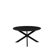Eettafel Eetkamertafel Otis Zwart Mangohout 130 cm Rond-Eettafels-LABEL51