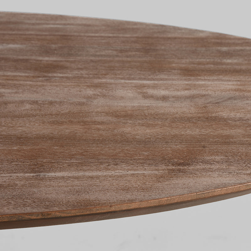 Eettafel Eetkamertafel Otto Espresso Mangohout 130 cm Rond-Eettafels-LABEL51