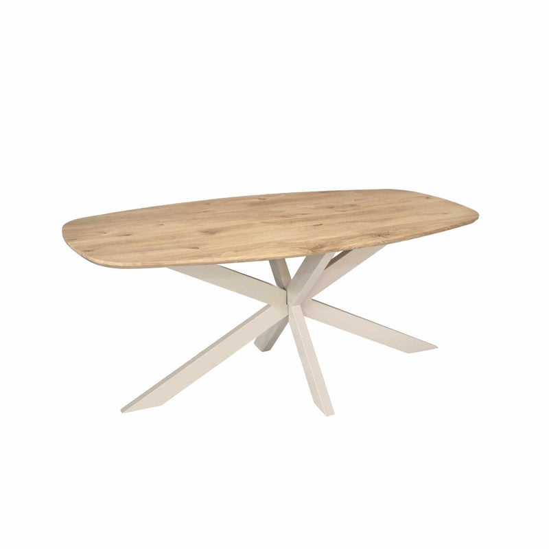 Eettafel Eiken eettafel Ferris Deens Ovaal 180 cm Naturel Poot-Eettafels-Starfurn