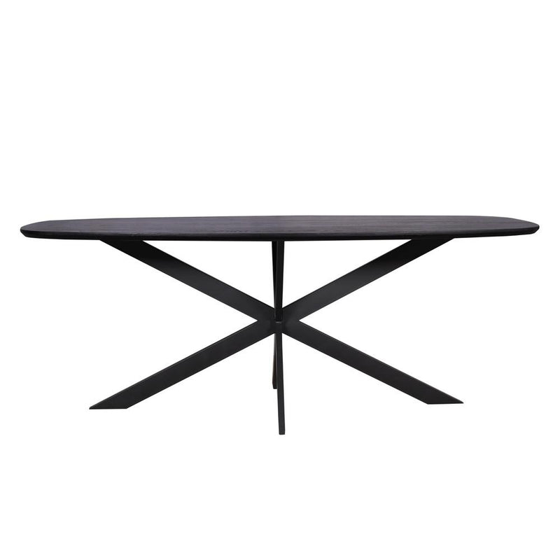 Eettafel Eiken eettafel Ferris Deens Ovaal 200 cm Zwart-Eettafels-Starfurn
