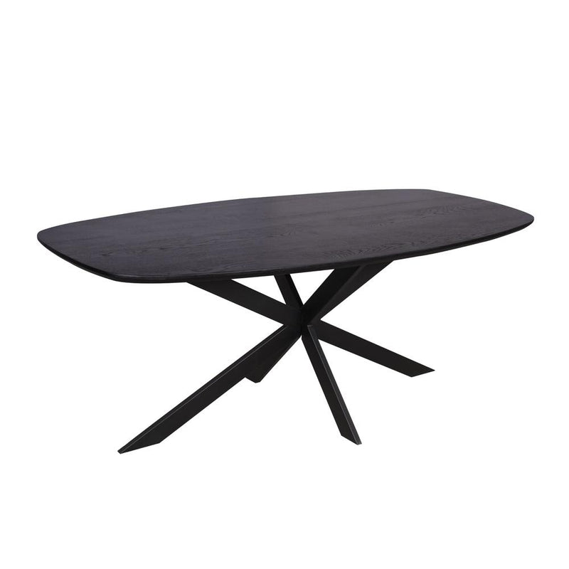 Eettafel Eiken eettafel Ferris Deens Ovaal 200 cm Zwart-Eettafels-Starfurn