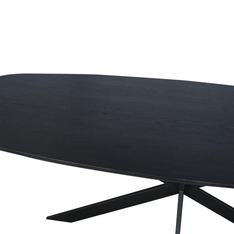 Eettafel Eiken eettafel Ferris Deens Ovaal 200 cm Zwart-Eettafels-Starfurn