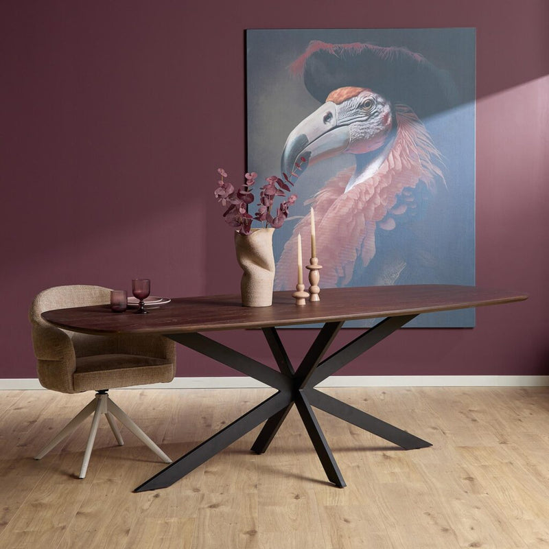 Eettafel Eiken eettafel Ferris Deens Ovaal 240 cm Bruin-Eettafels-Starfurn