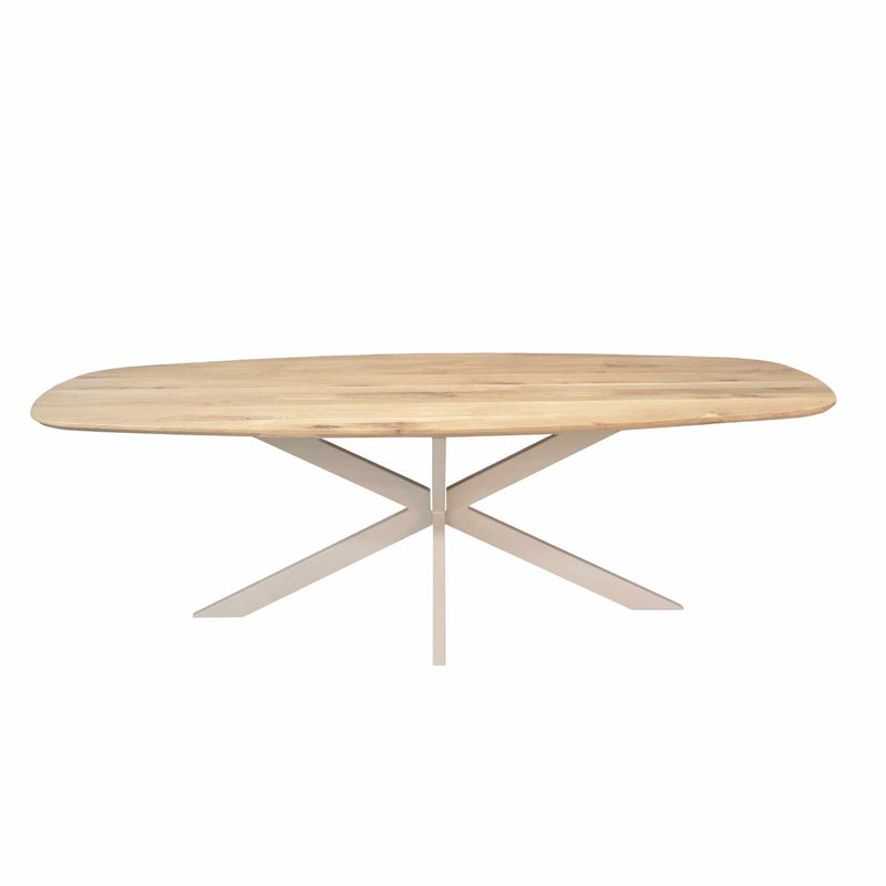 Eettafel Eiken eettafel Ferris Deens Ovaal 240 cm Naturel Poot-Eettafels-Starfurn